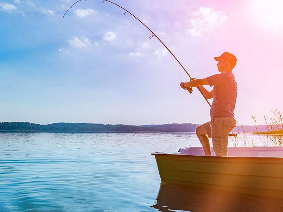 Man fishing on Lake Conroe