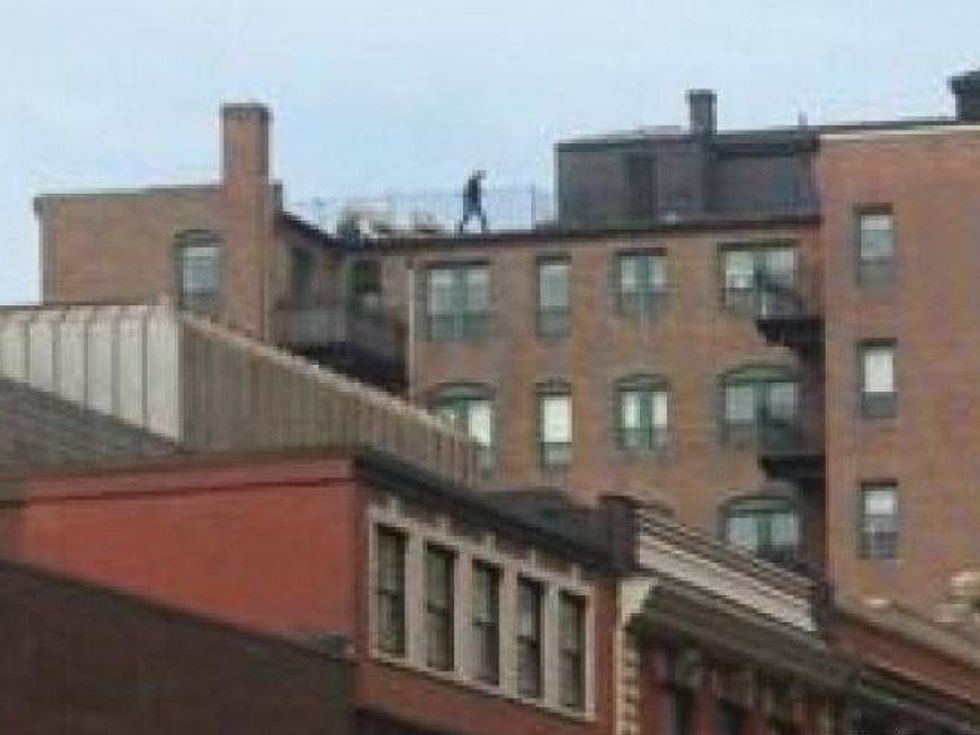 man on roof Boston Marathon explosion