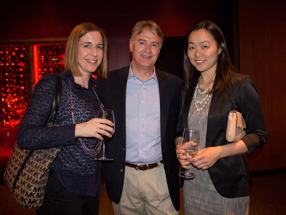 Mandi Kimball, from left, James Holtz and Nadine Cheung at Churrascos' grand opening event February 2014
