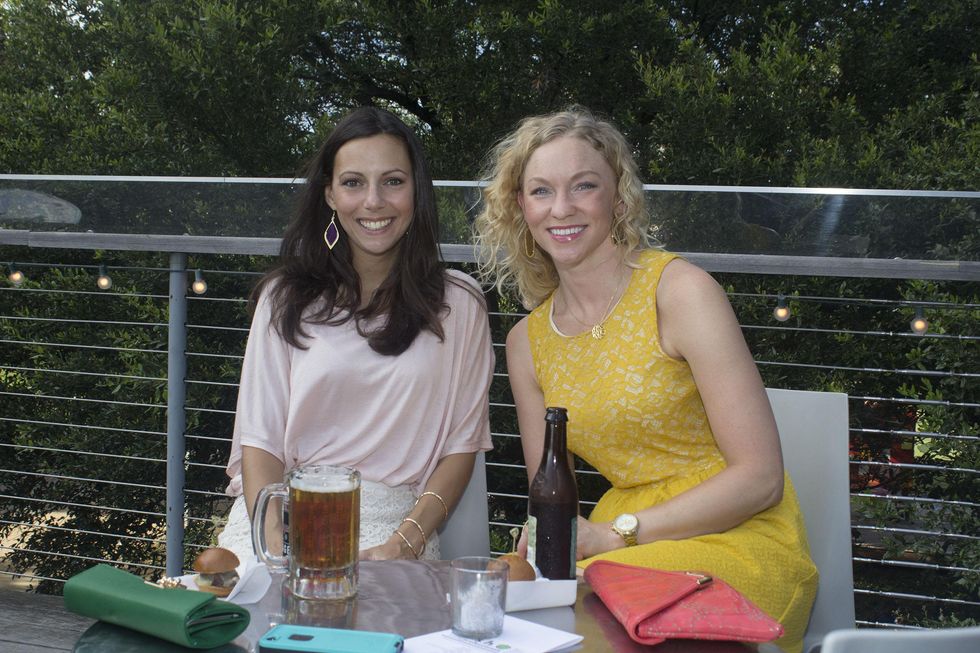 Mandy Marti, left, and Valerie Hawthorne at the f.r.e.s.h. new young professionals group party june 2014