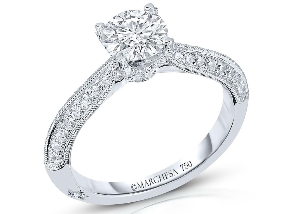 Marchesa classic solitare diamond wedding ring