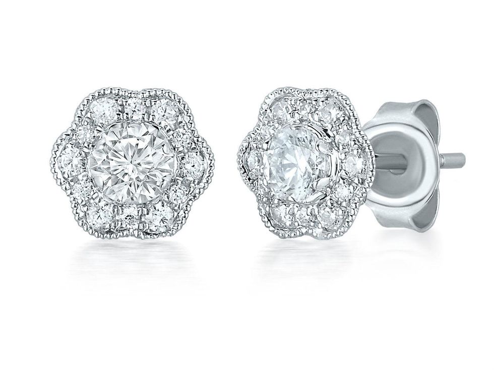 Marchesa flower diamond earrings