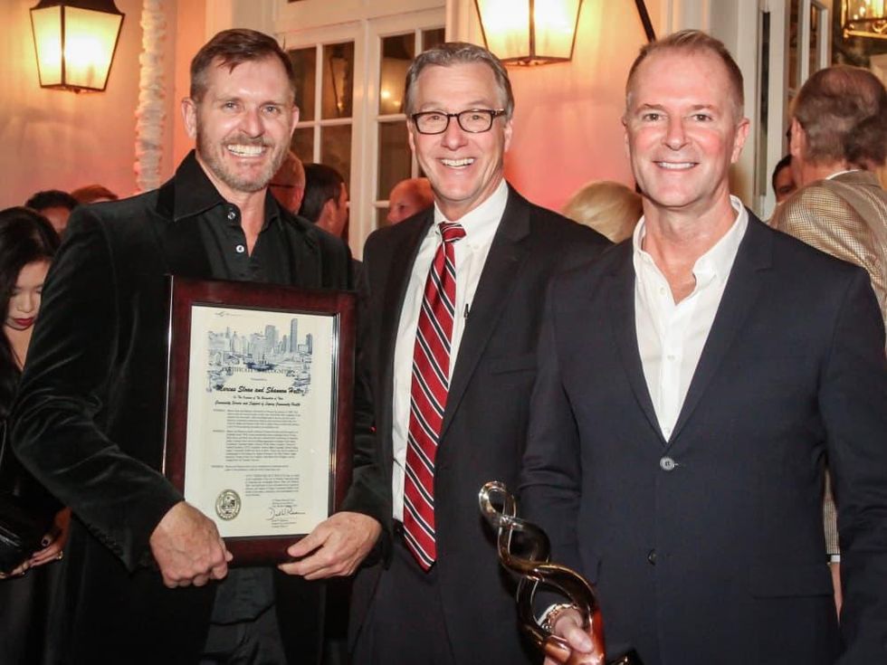 Marcus Sloan, Stephen Costello, Shannon Hall at Legacy Cocktail Party