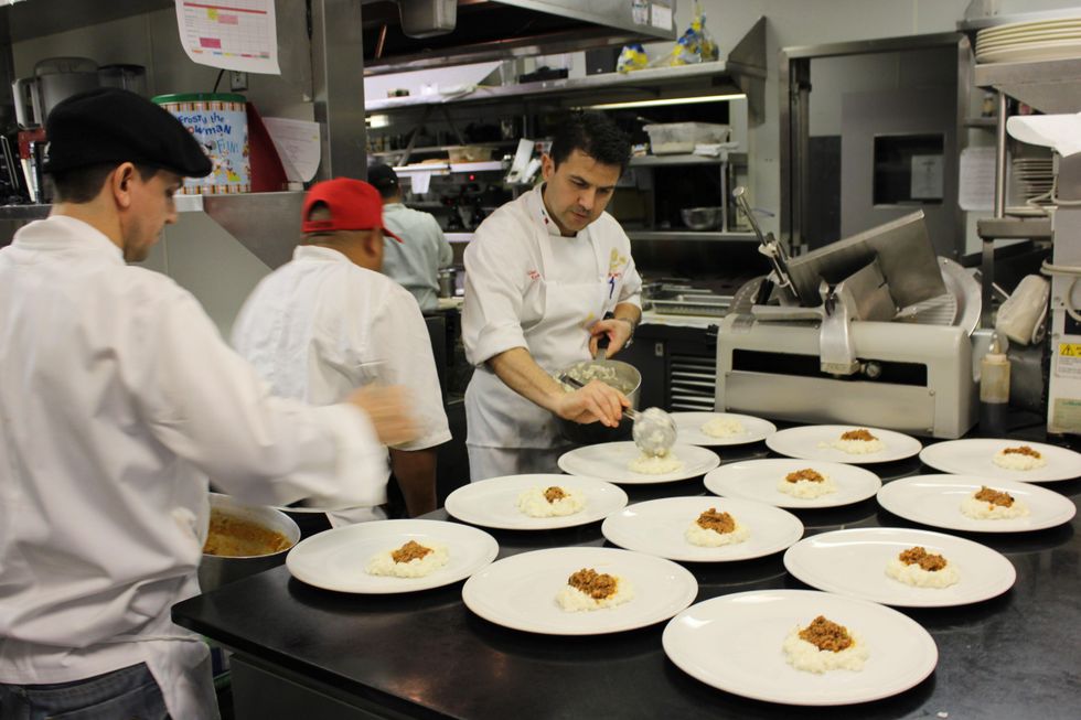Marcy, Arcodoro, March 2013, Chef Ferrara preparing dinner