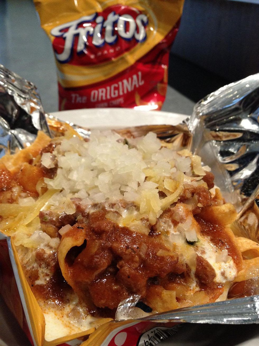 Marcy, Super Bowl food, January 2013, Haven's Wild Boar Chili Frito Pie