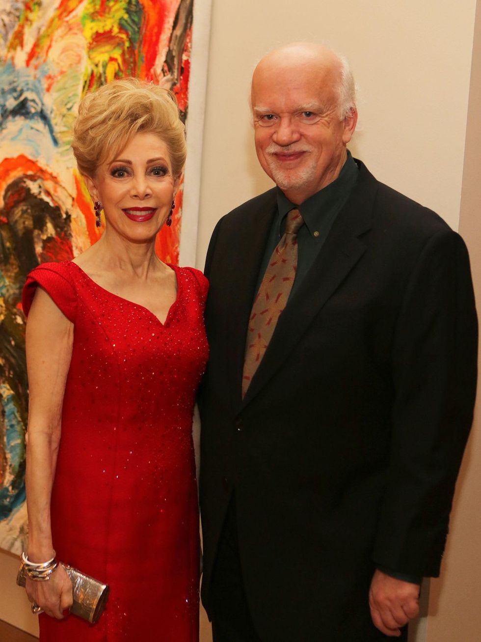 Margaret Alkek Williams and Gregory Boyd at the Alley Theatre Board Holiday Party December 2013
