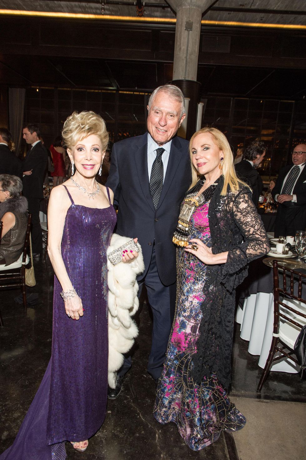 Margaret Alkek Williams, from left, Jim Daniel and Carolyn Farb at the Stages Repertory Theatre Gala April 2015 FULTON