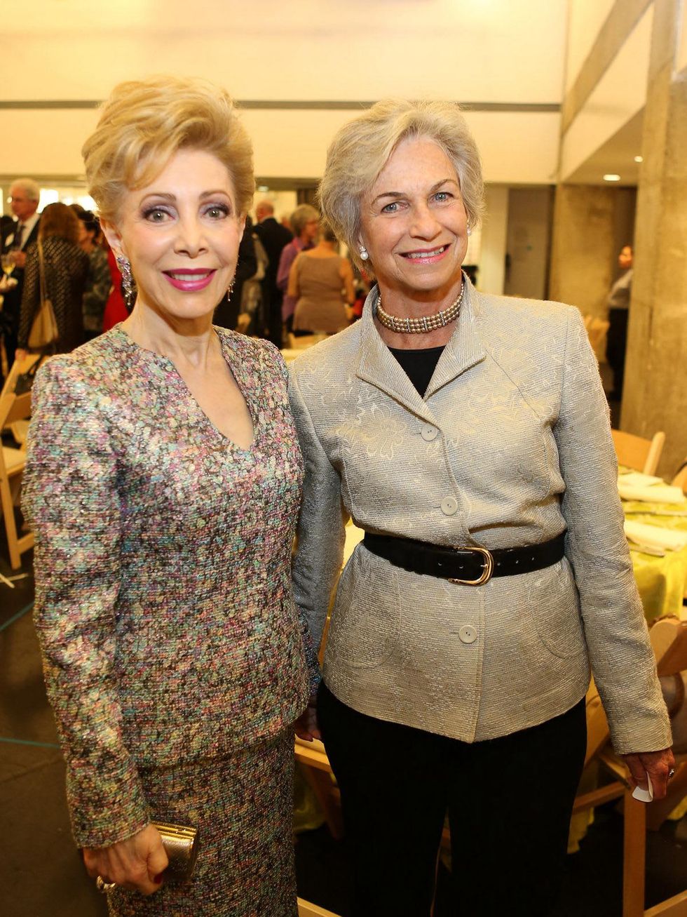 Margaret Alkek Williams, left, and Anne Mendelsohn at the Alley Theatre CenterStage Dinner