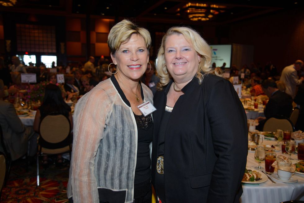 Margie Crump, left, and Elizabeth Quisenberry at the Council on Alcohol and Drugs luncheon May 2014