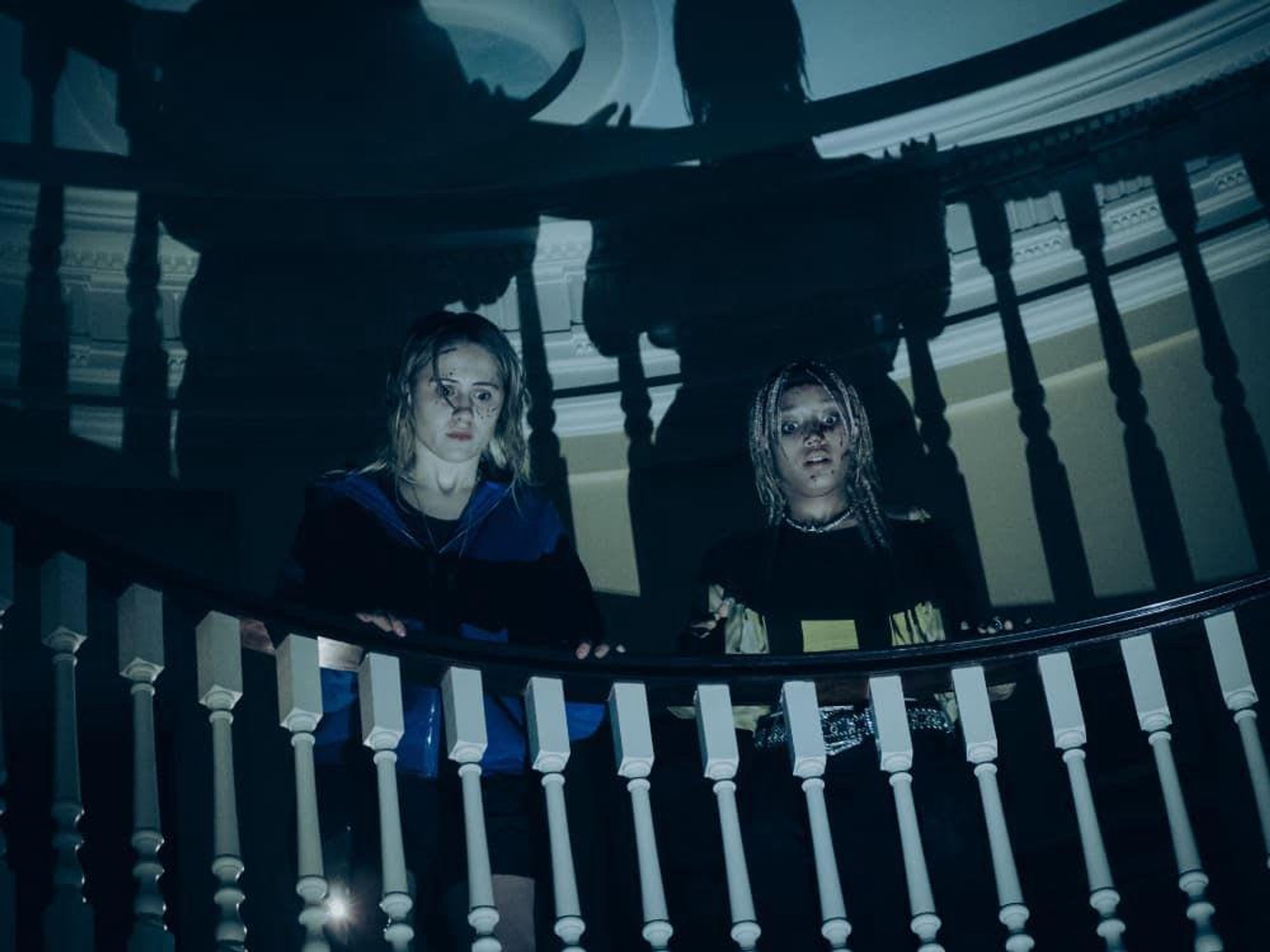 Maria Bakalova and Amandla Stenberg in Bodies Bodies Bodies