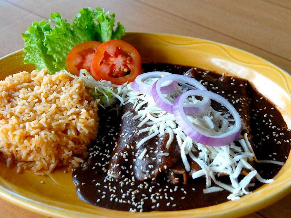 Maria Selma Restaurant Houston rice, mole and beans
