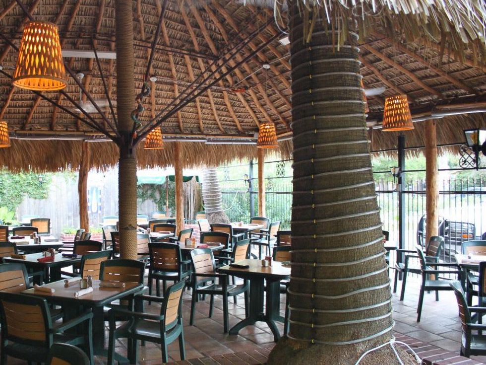 Maria Selma Restaurant Houston thatched-roof patio