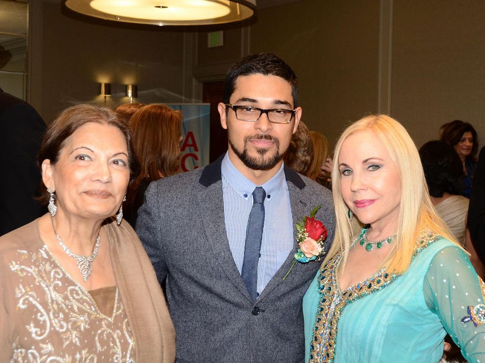 Mariam Issa, from left, Wilmer Valderrama and Carloyn Farb at the South Asian Chamber Gala February 2014