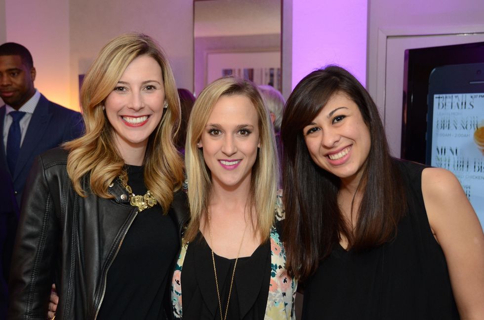 Marianna Dubinsky, from left, Taylor Saxon and Elizabeth Benavides at the Flavour launch at Hotel Derek February 2015