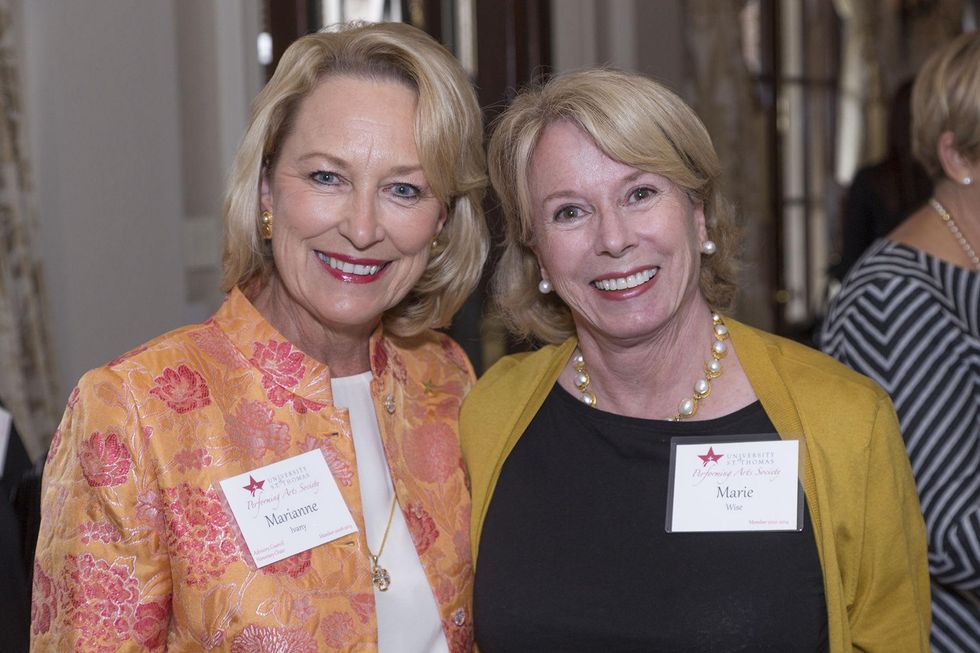 Marianne Ivany, left, and Marie Wise at the UST Houston Performing Arts Event November 2014