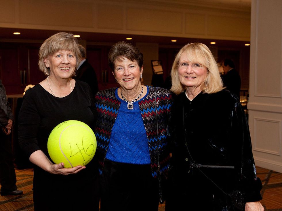 Marilyn Bik, from left, Bev Taylor, center and Patsy Jorgensen at the Houston Tennis Association Gala February 2014
