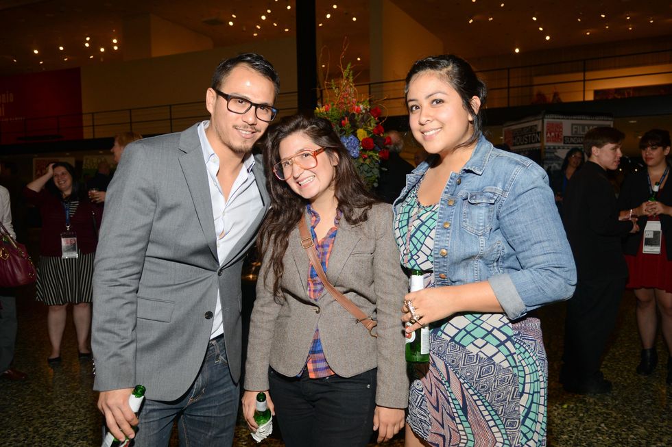 Mario Kazaz, from left, Tere Garcia and Laura De Leon at the Houston Cinema Arts Festival opening night party November 2013