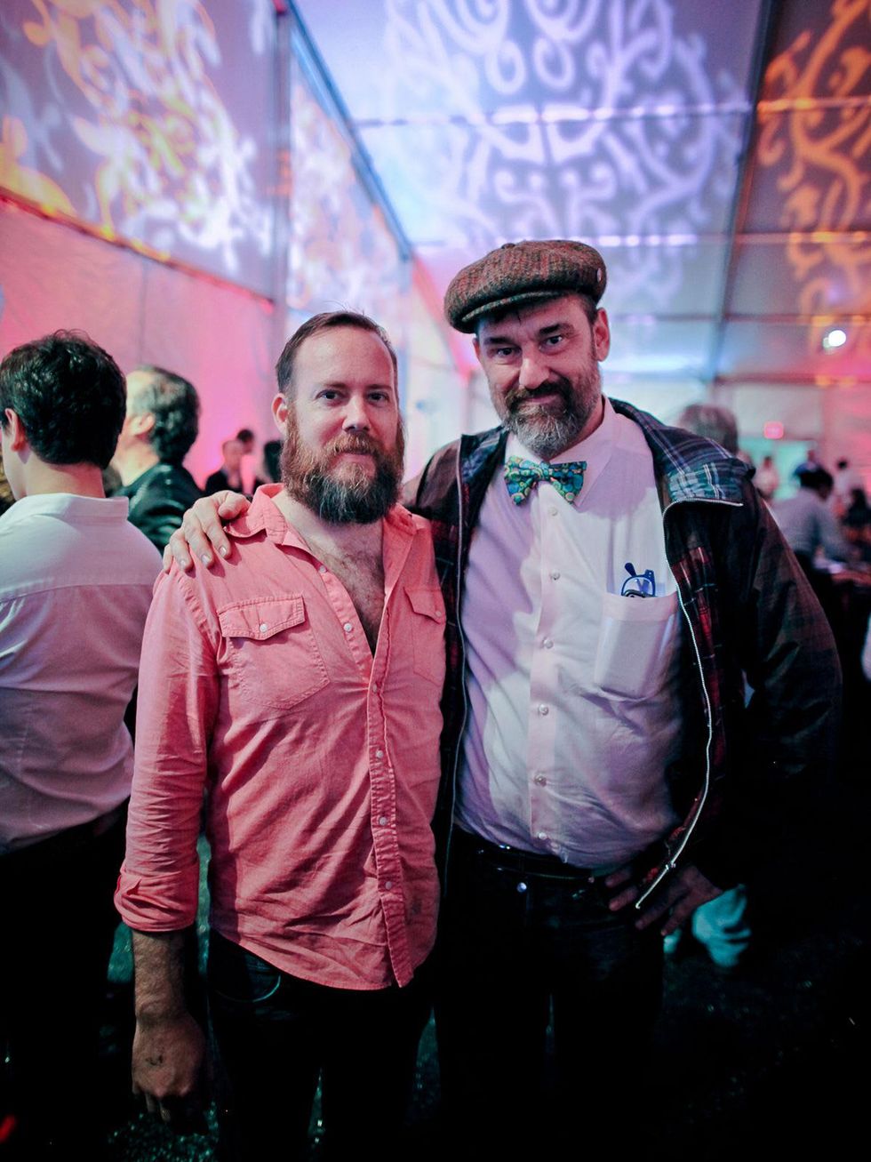 Mark McCray, left, and Bill Arning at the FotoFest opening party March 2014