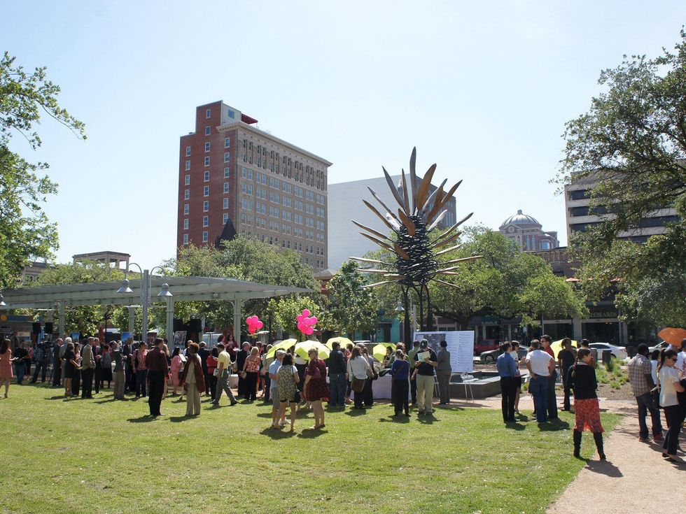 Market Square mural dedication with Gonzo247 May 2013 crowd venue