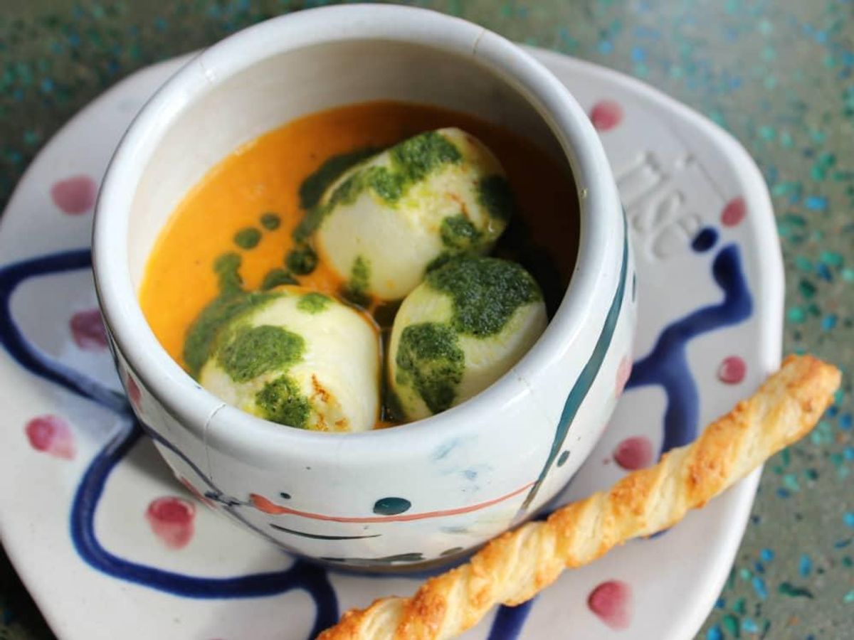 Marshmallow soup is one of rise's signature dishes. CultureMap Houston