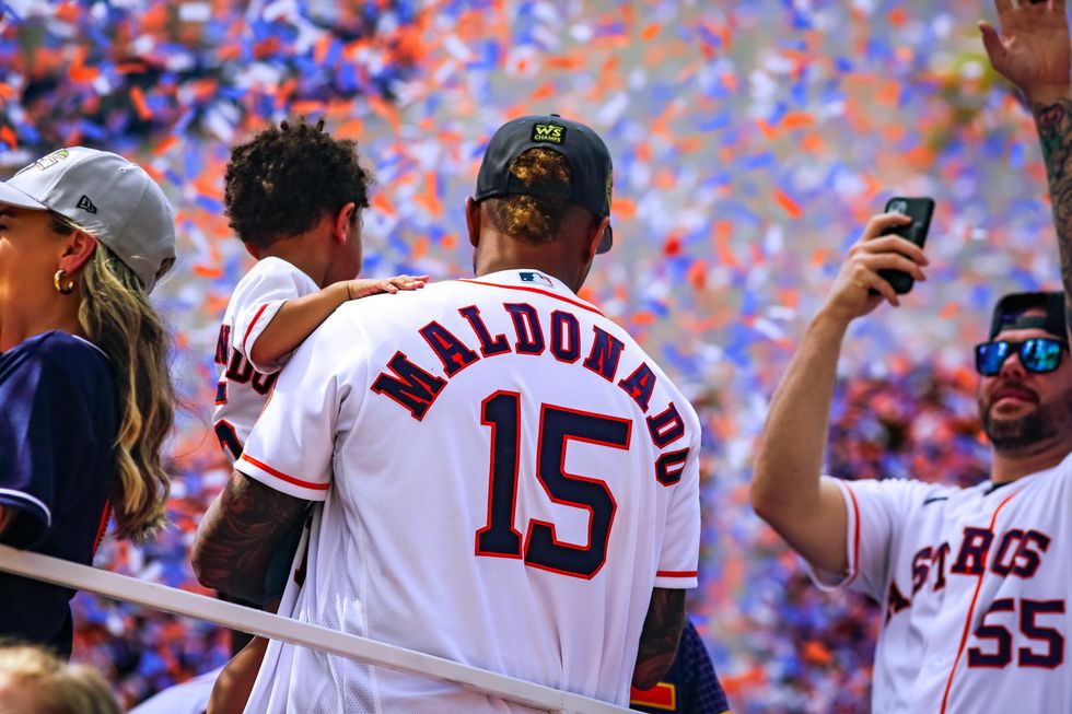 Martin Maldonado Houston Astros World Series downtown parade 2022
