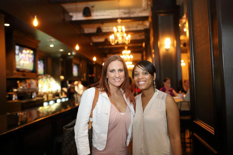 Martine Brittingham, left, and Michelle Center at the Springbok restaurant kick-off party July 2014