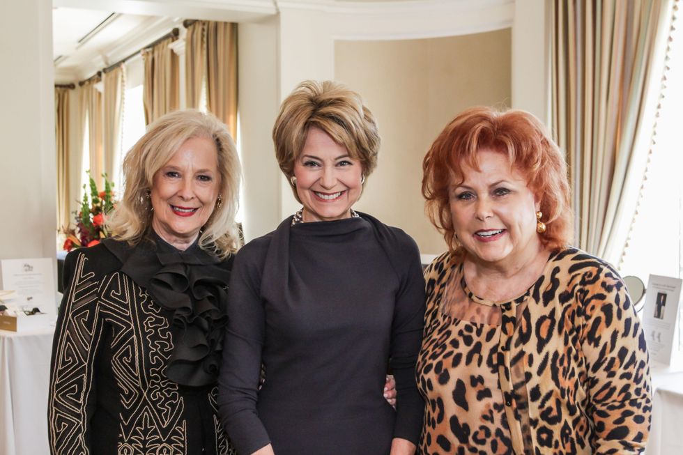 Mary Ann McKeithan, from left, Jane Pauley and Maryann Hoffer at the Huffington Center on Aging luncheon October 2014