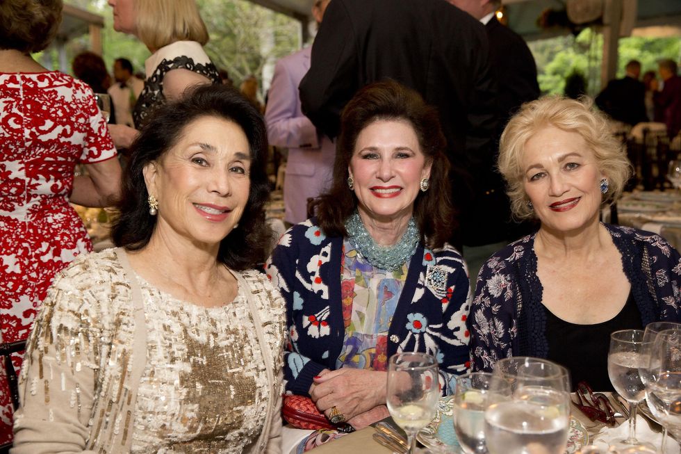 Mary Cullen, from left, Elyse Lanier and Mary Kickerillo at the Bayou Bend Garden Party March 2015