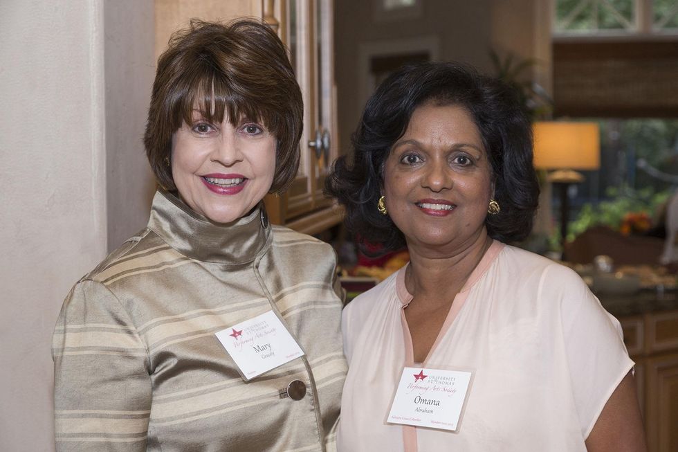 Mary Gracely, left, and Omana Abraham at the UST Houston Performing Arts Event November 2014.