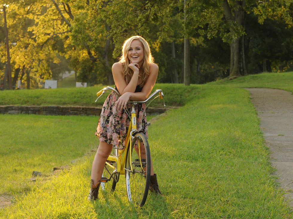 Mary Sarah country music on bicycle