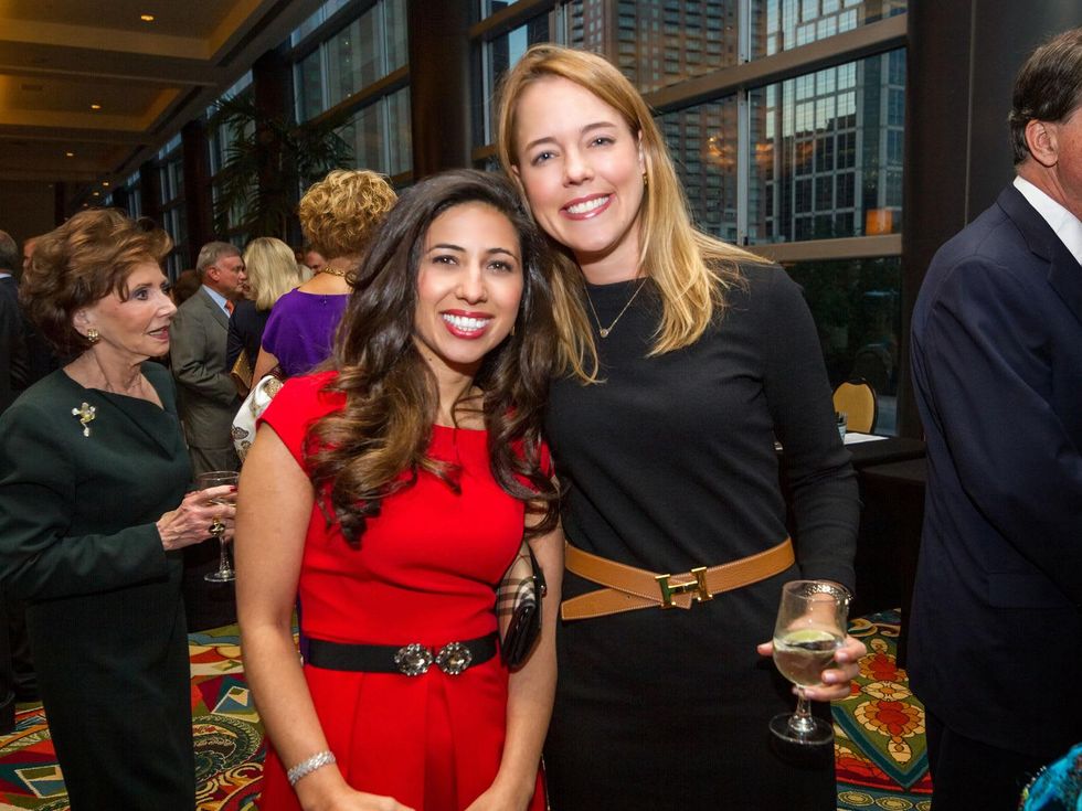 Maryam Tabatabai, left, and Caitlin Pickard at the Teach For America benefit dinner
