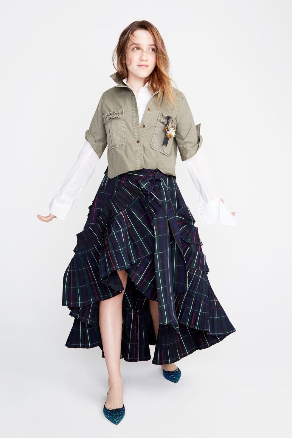 Mathilda Gianopoulos, daughter of Molly Ringwald, models J.Crew fall 2017