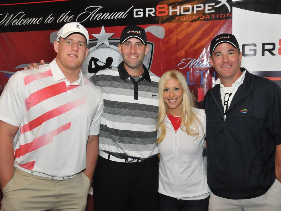 Matt Schaub's foundation dinner April 2013 J.J. Watt, Matt Schaub, Laurie Schaub, Joey Feste