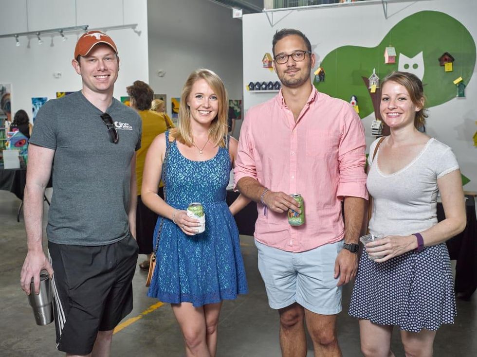 Matt Shamway, Carolyn Romey, Alex Vargas, Corey Guesset at Sawyer Yards Artist Stroll