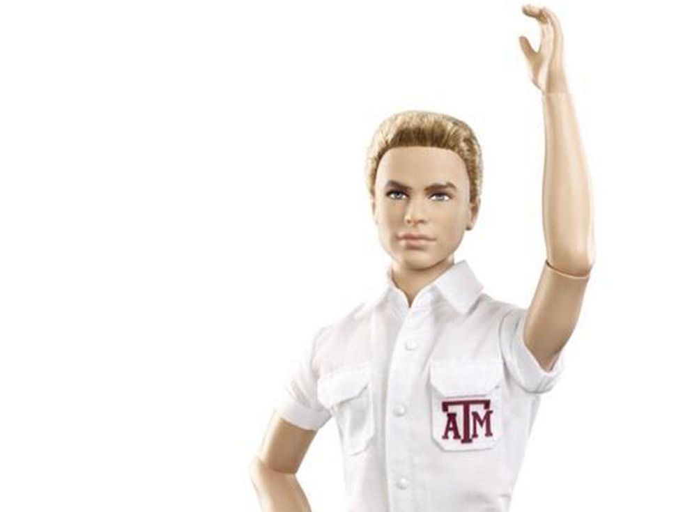 Mattel new Texas A&M Ken doll as yell leader September 2013