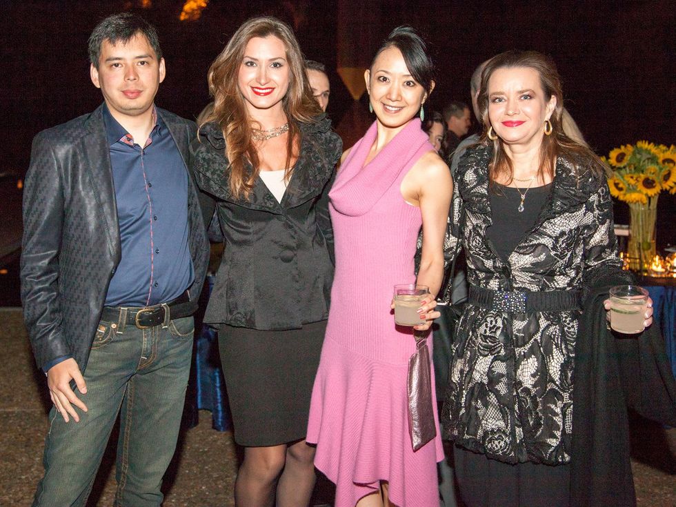 Maxim Poletaev, from left, Katia Hadjiyska, Nao Kusuzaki and Mila Golovine at Rothko Chapel's Moonrise Party on the Plaza October 2013