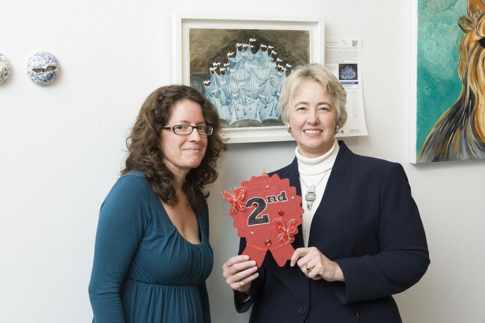 Mayor Annise Parker and Monica Vidal at Art on the Avenue November 2013