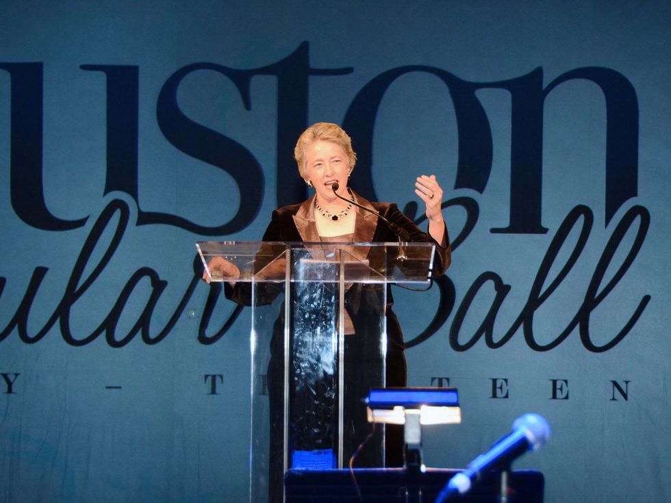 Mayor Annise Parker speaking at the Consular Ball October 2013