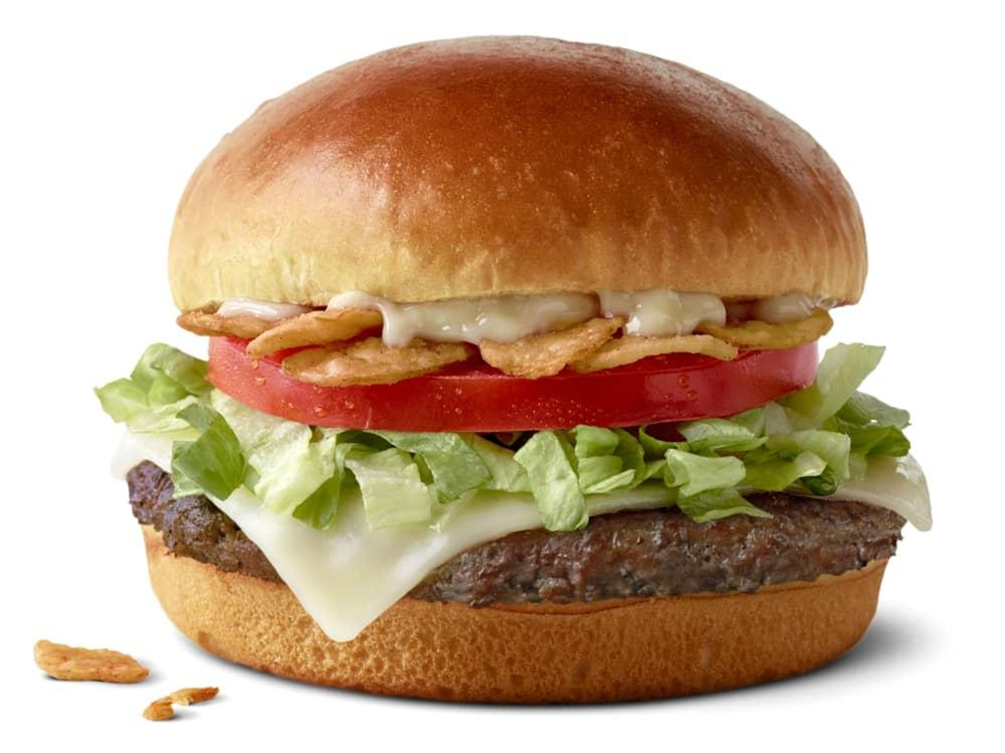 McDonald's Garlic White Cheddar Burger on artisan roll