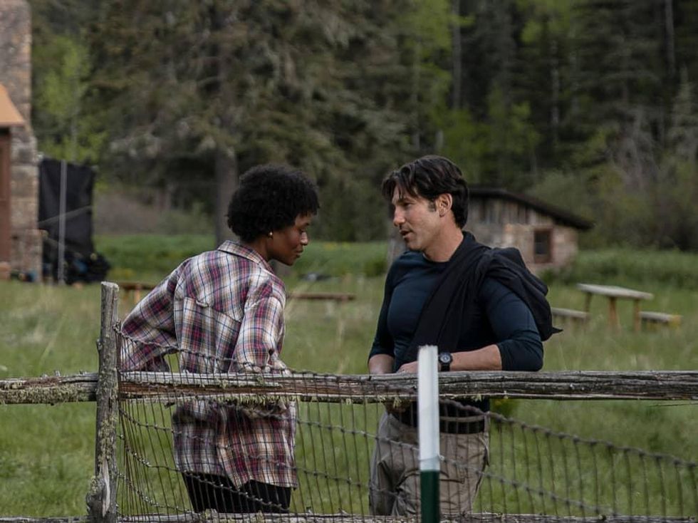 Medina Senghore and Jon Bernthal in Those Who Wish Me Dead