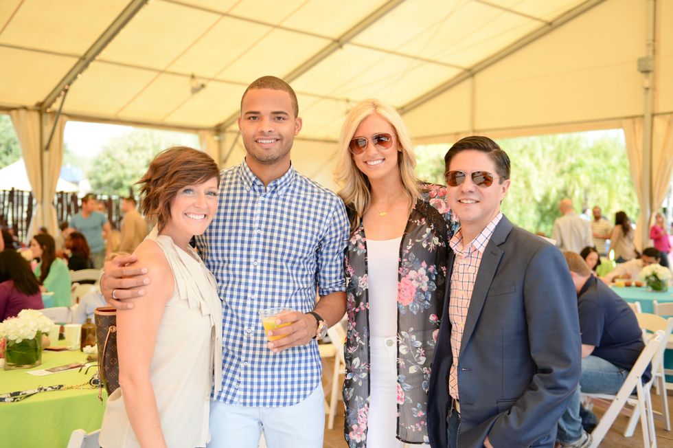 Megan Moon, from left, Jordan Claiborne, Brittany Wilkins and Nick Espinosa at Houston's Young Professionals Flock to a Beastly Brunch at the zoo February 2015