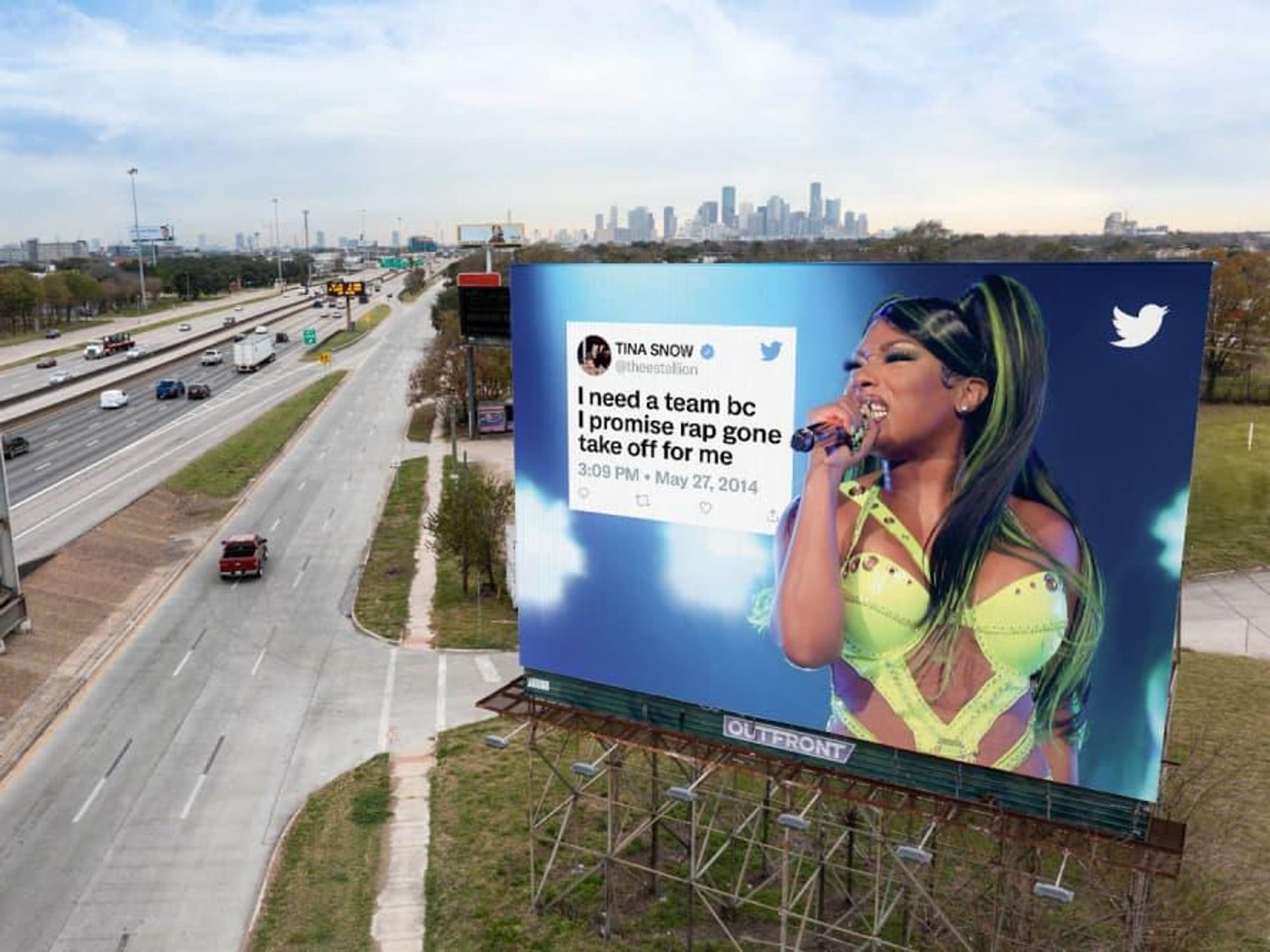 Megan Thee Stallion billboard Houston I-45 S Wayside