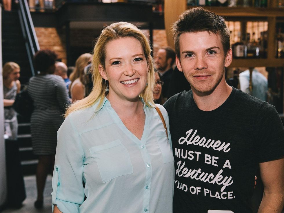 Meghan Caulket and Garret Hudson at the Houston Symphony Young Professionals Backstage kick-off party