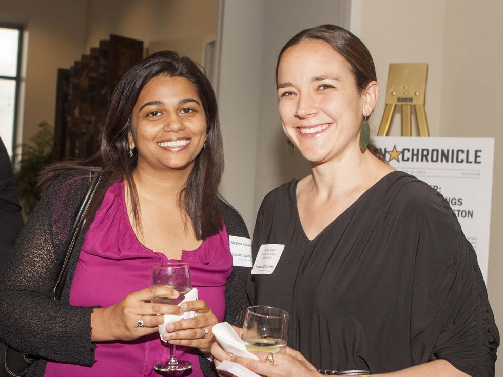 Meghna Goswami and Ashley Kaper at Human Rights First office launch
