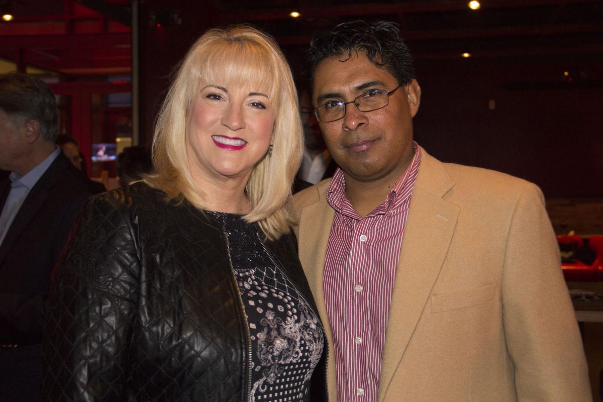 Melanie Bragg and Gavino Zarate at Churrascos' grand opening event ...