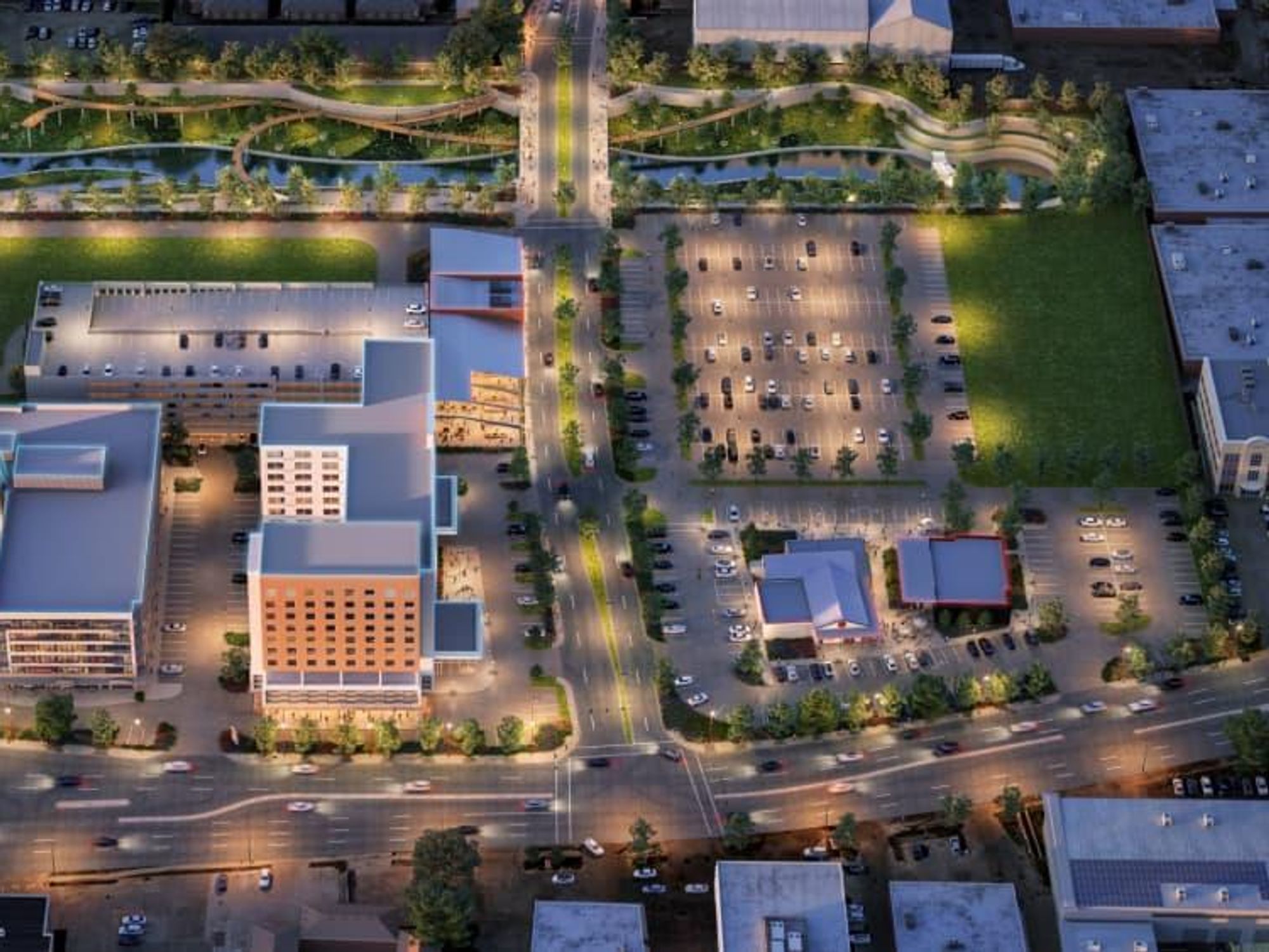 Memorial City Northwest Corner Aerial rendering