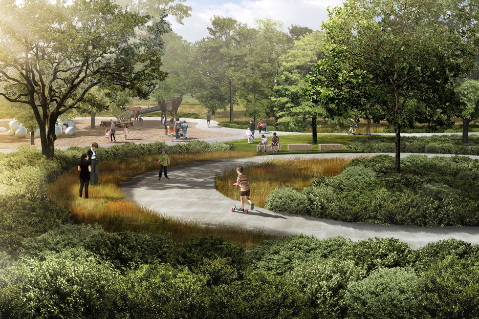 Memorial Park master plan March 2015 Rendering of Playground by Nelson Byrd Woltz