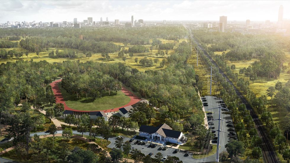 Memorial Park master plan March 2015 Rendering of Running Track by Hartness for Nelson Byrd Woltz