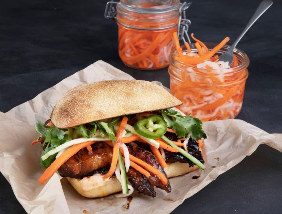 Mendocino Farms pork belly banh mi