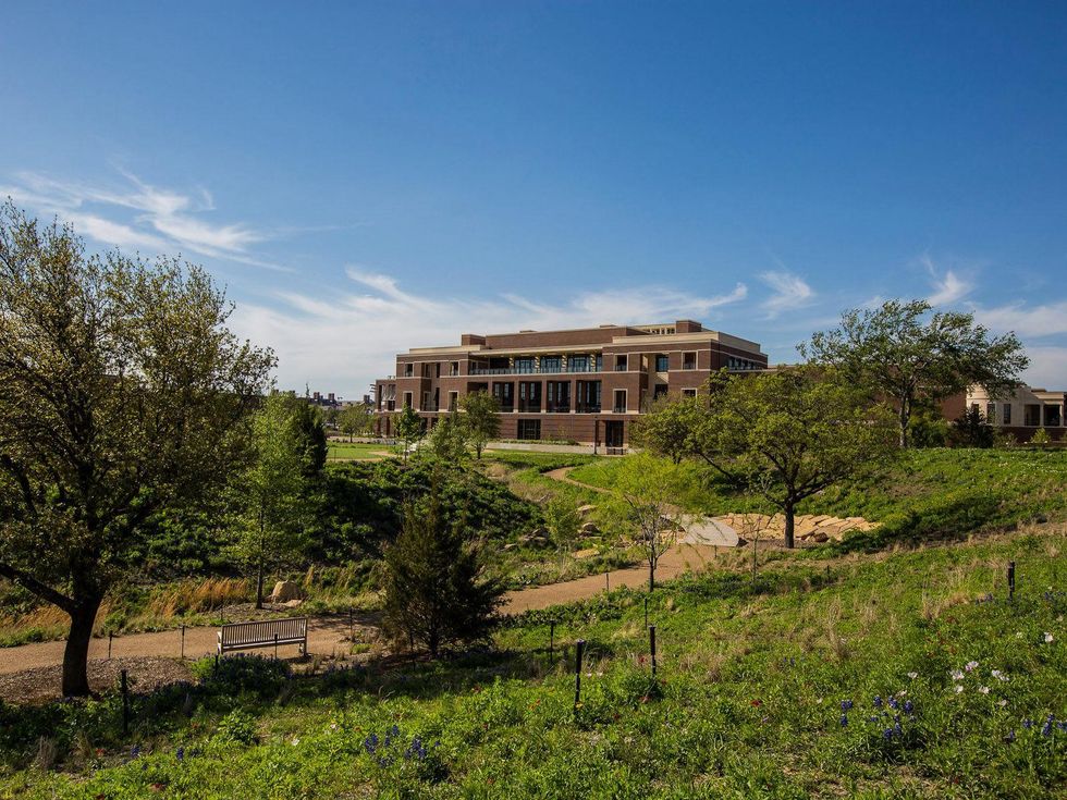 Menil landscape design June 2013 Michael Van Valkenburgh Associates samples George W. Bush Presidential Library field natural grass
